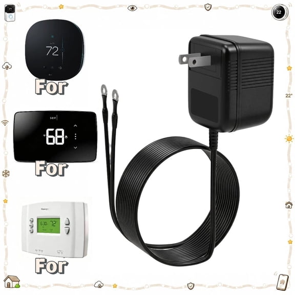 BigNewPowered 26FT AC 24 Volt Transformer, C Wire Adapter Compatible With Ecobee,Sensi and Honeywell