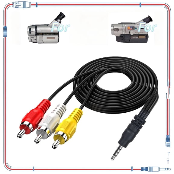 BigNewPowered AV Audio Video Cable Compatible with Handycam Hi8/8XR/72x Camcorder CCD-TRV408e