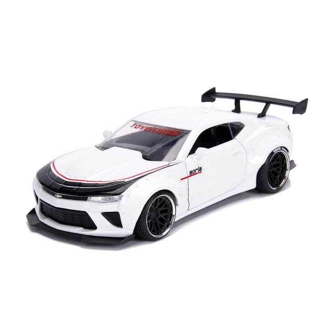 Jada Toys Big Time Muscle 1:24 2016 Chevy Camaro SS Widebody Die-Cast Car - Silver, Opening Doors & Hood