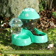 BigTiny 1 Set Cat Water Feeder Auto Replenishment Large Capacity Mushroom Shape Pet Dog Cat Water Food Container Pet Supplies