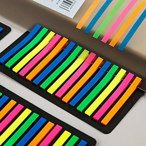 BigTiny 1 Set Sticky Labels Self Adhesive Waterproof PVC Fluorescent Arrow Flag Tabs Colored Sticky Notes Birthday Gift