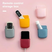 BigTiny 2Pcs Remote Control Holder Wall Mount No Drill Modern TV Air Conditioner Remote Storage Box Pen Organizer Cell Phone Charging Rack Home Office Supplies