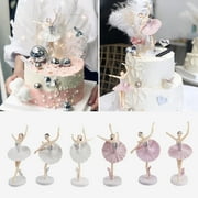 BigTiny 3Pcs/Set Ballerina Girl Figurines with Base Realistic Appearance Beautiful Shape Anti-fade Wide Applications Cake Decoration Exquisite Details Dancing Ballerina Girl Figurine Cake Toppers