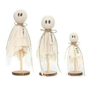 BigTiny 3Pcs/Set Halloween Ghost Decorations Rustic Centerpiece with Fabric Ghost Figures Farmhouse Table Ornaments for Mantel Tiered Tray Party Supplies