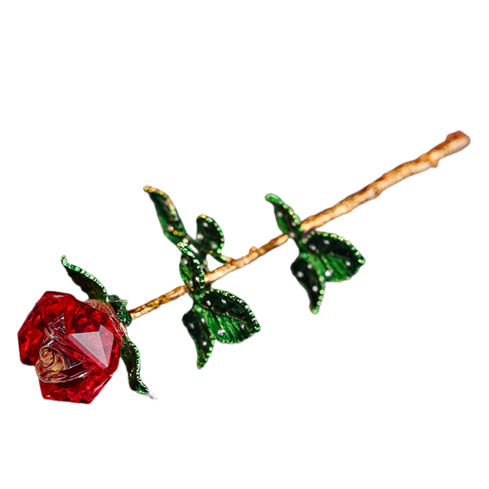 BigTiny Faux Crystal Rose Ornament Simulated Flower Branch Wedding ...