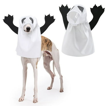 BigTiny Halloween Dog Ghost Costume Pet Dress Up As A Ghost Outfit for Small Medium Large Dogs Halloween Cosplay Party Dog Clothes