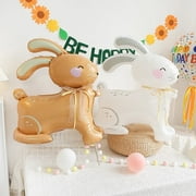 BigTiny Rabbit Balloon Party Themed Scene Layout Lovely Cartoon Animal Inflatable Toy Ornament 4D Standing Easter Bunny Aluminum Foil Balloon Party Decoration