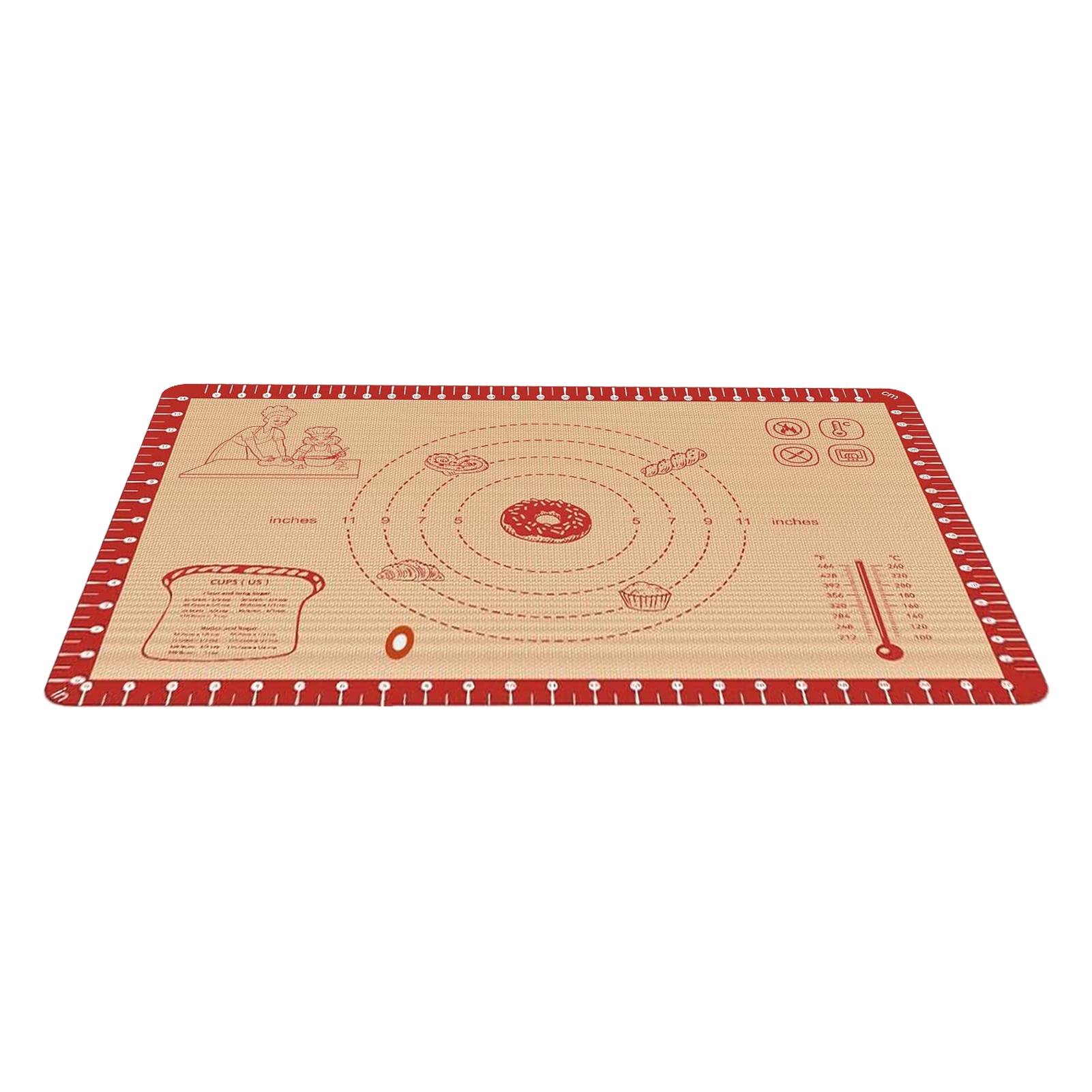 BigTiny Silicone Baking Mat Non-Stick Pastry Mat for Rolling Dough Heat ...
