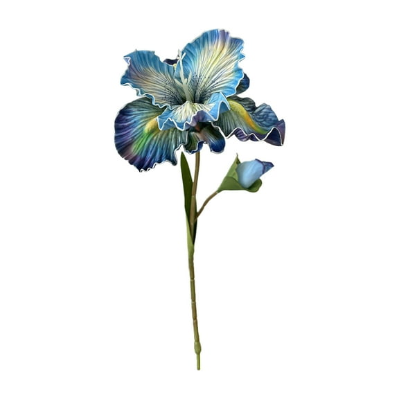 BigTiny Simulated Iris Flowers Realistic Artificial Iris with Bendable Stem Faux Iris Showy Flower for Home Decor Weddings Parties Office