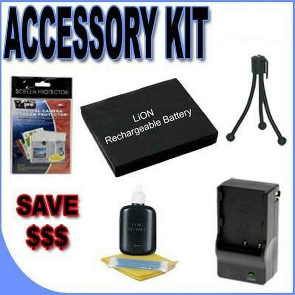 BigVALUEInc Saver Accessory Bundle - Replacement Lithium Ion Battery for Pentax Optio W60 and M50 Plus Quick-Rapid Exte
