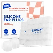 BigWave Drops Comfortable Silicone Putty Ear Plugs 60 Piece - Wax Ear Plugs for Swimming, Studying, Traveling, Shooting - Reusable, Noise-Cancellation & Water Protection - Swimming Ear Plugs