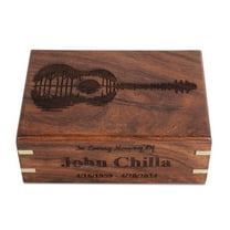 BigWoodWorks Personalized Wooden Cremation Urn Storage Box for Human Ashes Cremation with Nice Velvet Bag- Urn for Adult Male & Female - Decorative Urns, Funeral Urns, Burial Wood Urns(Small)