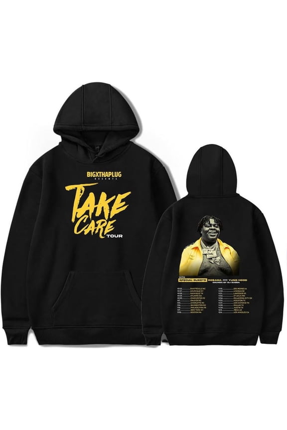 BigXthaPlug Take Care Tour Merch Hoodie Pockets Drawstring Unisex Hooded Sweatshirt Fashion Clothing
