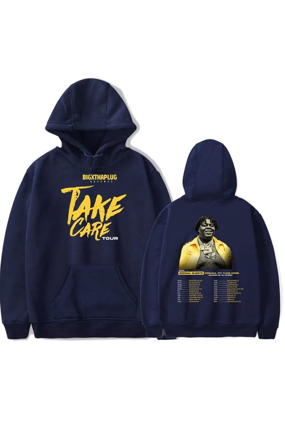 BigXthaPlug "Take Care Tour" Merch Unisex Cotton-Blend Casual Streetwear Pullover Hoodie