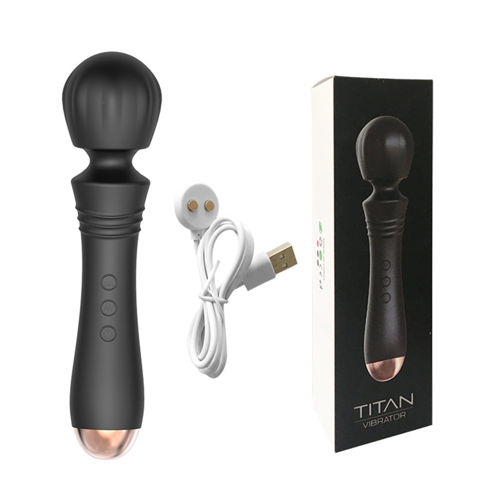 Bigbanana Portable Wand Massager for Couple, Personal Massager Vibrator for  Women, USB Rechargeable Sex Toy for Adult, Black