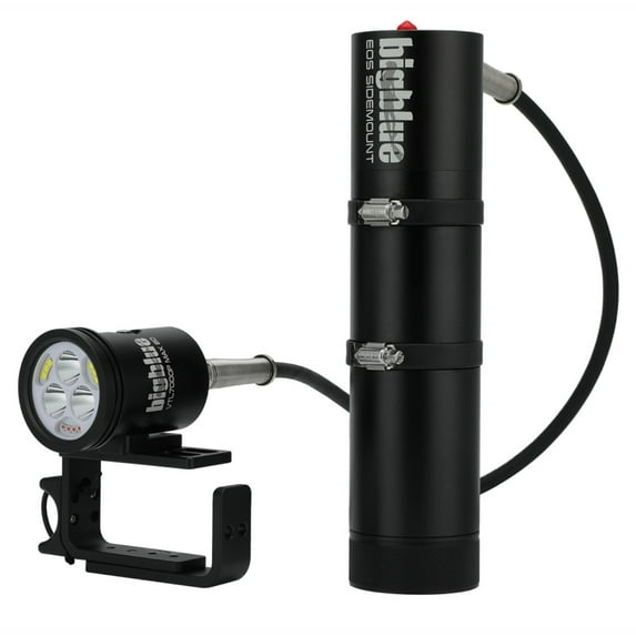 Bigblue 7000 Lumen Wide Beam + 2900 Lumen Canister Light EOD Cord - Backmount (Black)