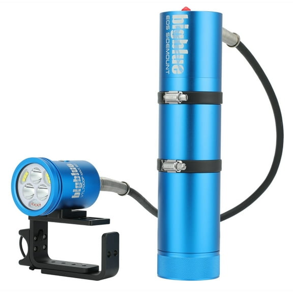 Bigblue 7000 Lumen Wide Beam + 2900 Lumen Canister Light EOS Cord - Sidemount (Blue)