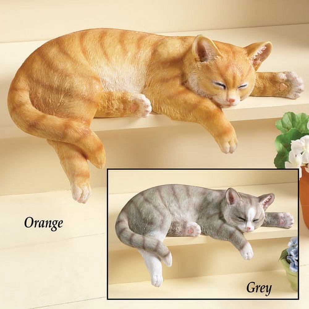 Bigbolo Step Sitter Orange Cat Garden Statue Decoration