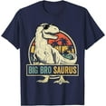 thumbnail image 1 of Bigbrosaurus T Rex Dinosaur Big Bro Saurus Brother Family Unisex T-Shirt for Men Women Kids,Navy Color,Size 4T, 1 of 5