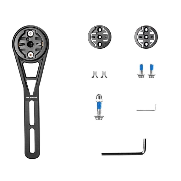 Bigcan Bike Computer Mount with Light Adapter, Bicycle Out Front Handlebar Extension Mount Compatible with Garmin Wahoo Bryton Bike Computers and Action Cameras