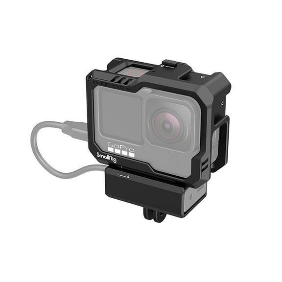 Bigcan Full Protective Metal Rabbit Cage Frame for GoPro HERO 12/11/10/9 – Robust Aluminum Alloy with 1/4" Screw Thread, Cold Shoe Mount, and Quick Access Battery Door