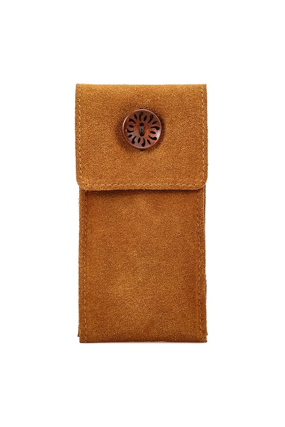 Leather Watch Storage Pouch Vintage Cowhide with Button Closure, Soft Lining, Handcrafted Watch Case
