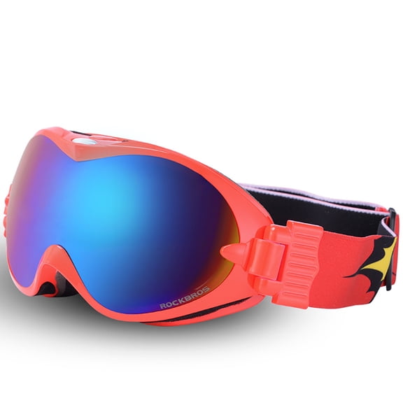 Bigcan Ski Goggles, Double-Layer Anti-Fog Snow Goggles with OTG Design, UV Protection PC Lens, TPU Frame, Adjustable Strap for Skiing, Snowboarding, Snowmobiling