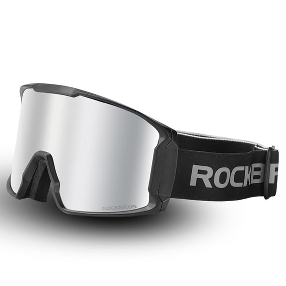 Bigcan Ski Goggles, Double-Layer Anti-Fog Snow Goggles with OTG Design, UV Protection PC Lens, TPU Frame, Adjustable Strap for Skiing, Snowboarding, Snowmobiling
