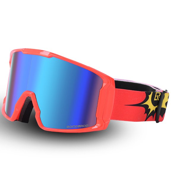 Bigcan Ski Goggles, Double-Layer Anti-Fog Snow Goggles with OTG Design, UV Protection PC Lens, TPU Frame, Adjustable Strap for Skiing, Snowboarding, Snowmobiling