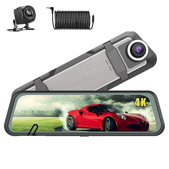 Bigcan Smart Mirror Dash Cam - 4K UHD Front & 1080P Rear Recording with WiFi, GPS, Voice Control & Parking Monitoring