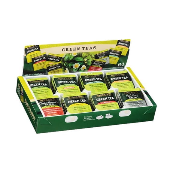 Bigelow 30568CT Green Tea Assortment Variety Gift Box: 64 / Box, 6 Boxes / Carton