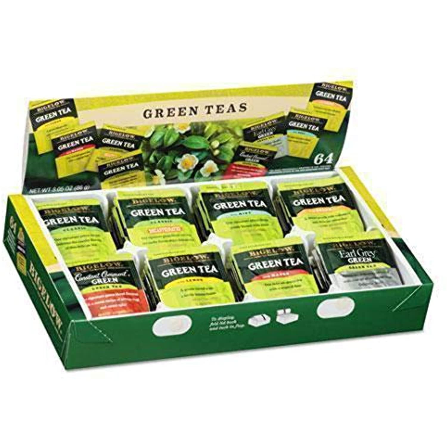Bigelow 8 Flavor Green Tea Assortment, 64-Count Box