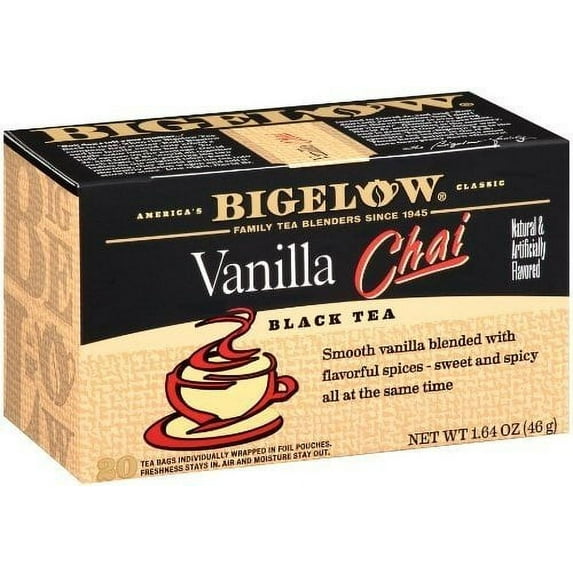 Bigelow B79593 Bigelow Special Blend Vanilla Chai Tea -6X20 Bag: Indulge in the Irresistible Delights of our Exquisite Vanilla Chai Tea - A Perfect Harmony of Rich Flavors and Aromatic Bliss!