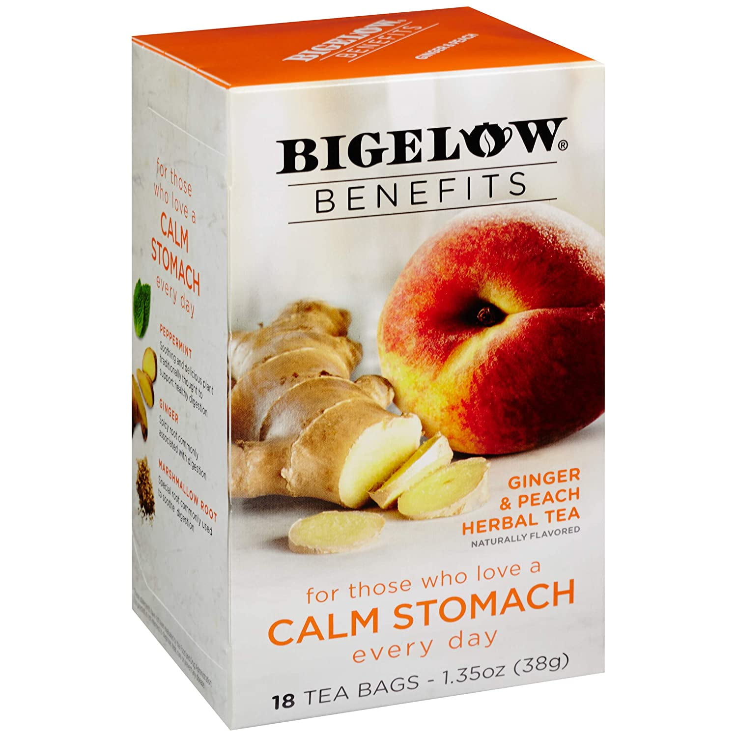 https://i5.walmartimages.com/seo/Bigelow-Benefits-Calm-Stomach-Ginger-Peach-Caffeine-Free-Herbal-Tea-18-Count-Pack-of-6-108-Tea-Bags-Total_1355ce7d-5689-4e65-9c80-3e7b1cde2d40.1ae95646049c7832e14c7cd98f164f83.jpeg