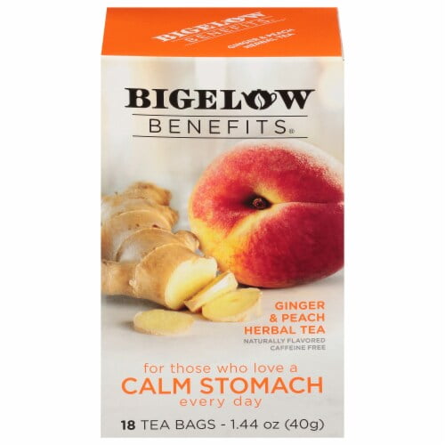 Bigelow Benefits Calm Stomach Ginger & Peach Caffeine Free Herbal Tea