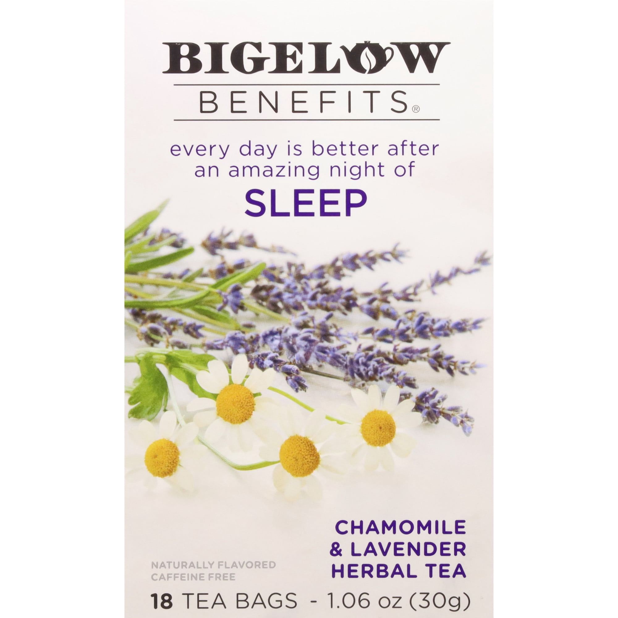 Bigelow Benefits Chamomile & Lavender, Caffeine-Free Herbal Tea Bags, 18 Count