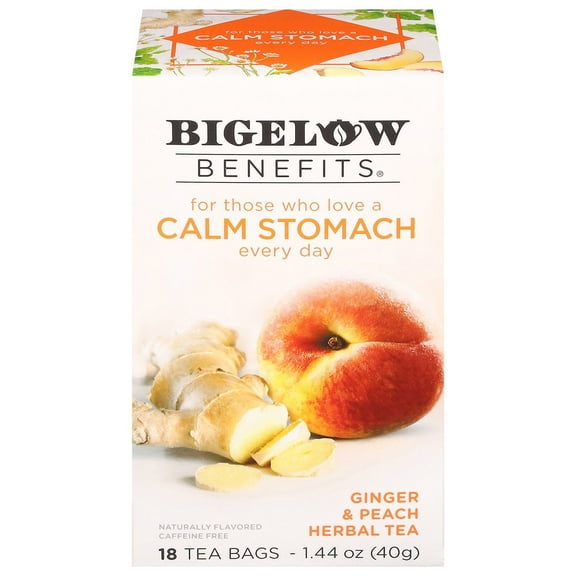 Bigelow Benefits Ginger & Peach Herbal Tea Bags - 18 ct (Pack of 1)
