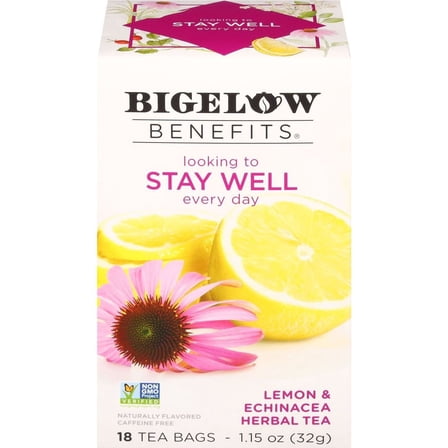 Bigelow Benefits Herbal Tea Lemon & Echinacea - 18 ct (Pack of 1)