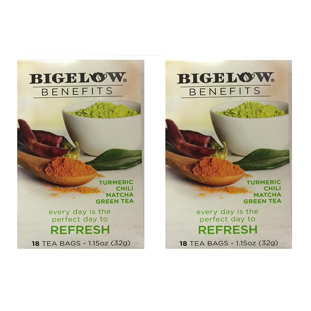 Matcha Green Tea With Turmeric Bigelow Benefits Bigelow Benefits Turmeric, Chili, Matcha green tea, PACK OF 2. 36