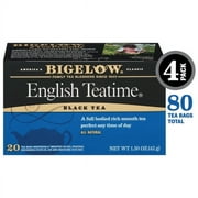 Bigelow Black Tea, English Teatime, Tea Bags, 20 Count, 4 Pack