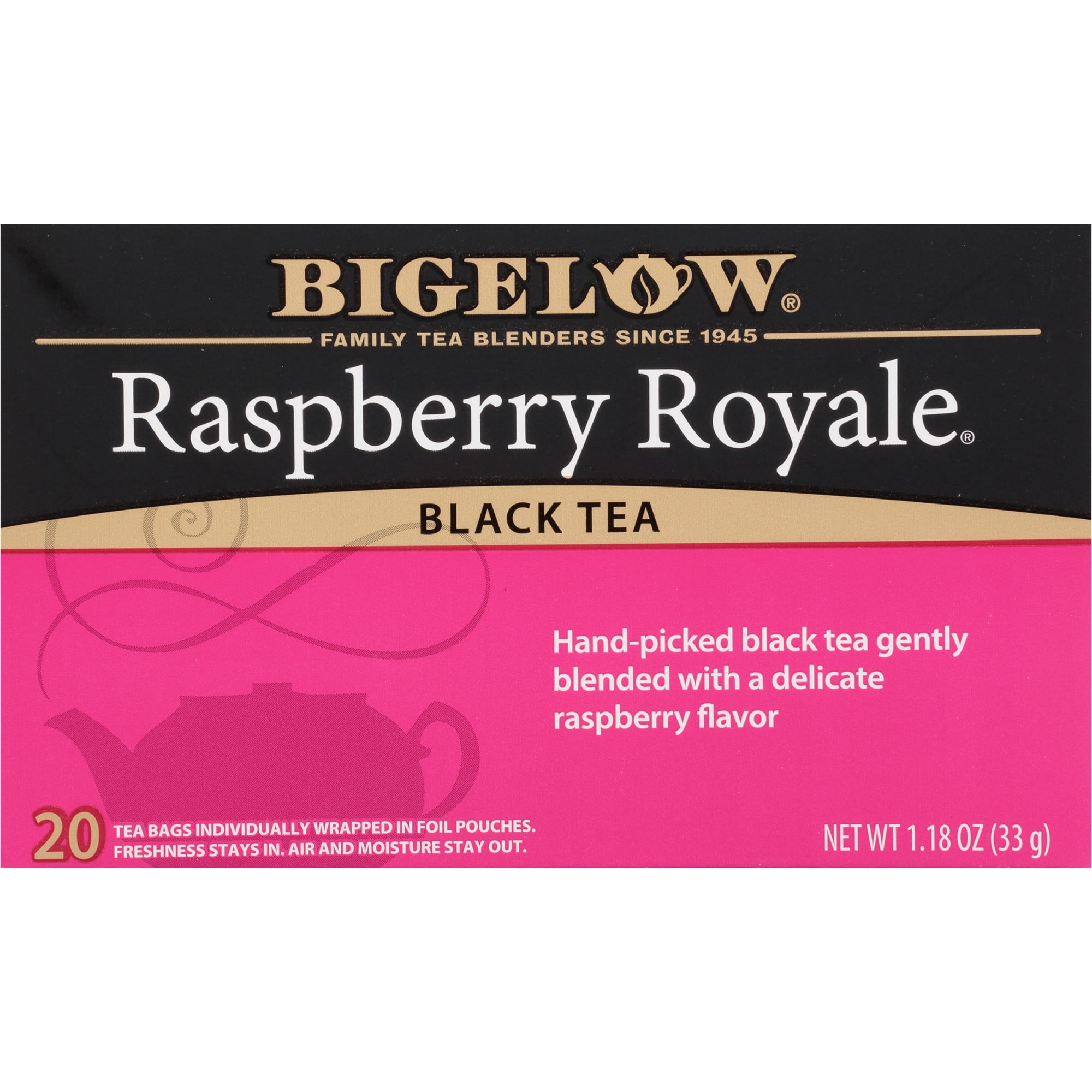 Bigelow Raspberry Royale, Hand-Picked Black Tea Bags, 20 Count, Gluten ...