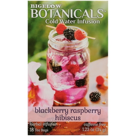 Bigelow Botanicals Cold Water Herbal Infusion, Blackberry Raspberry Hibiscus,Tea Bags, 18Ct