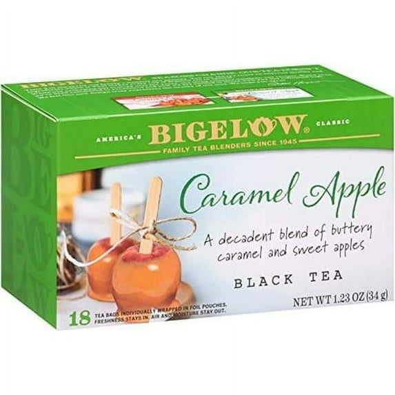 Bigelow Caramel Apple Black Tea, Caffeinated, 18 Count (Pack Of 6), 108 Total Tea Bags