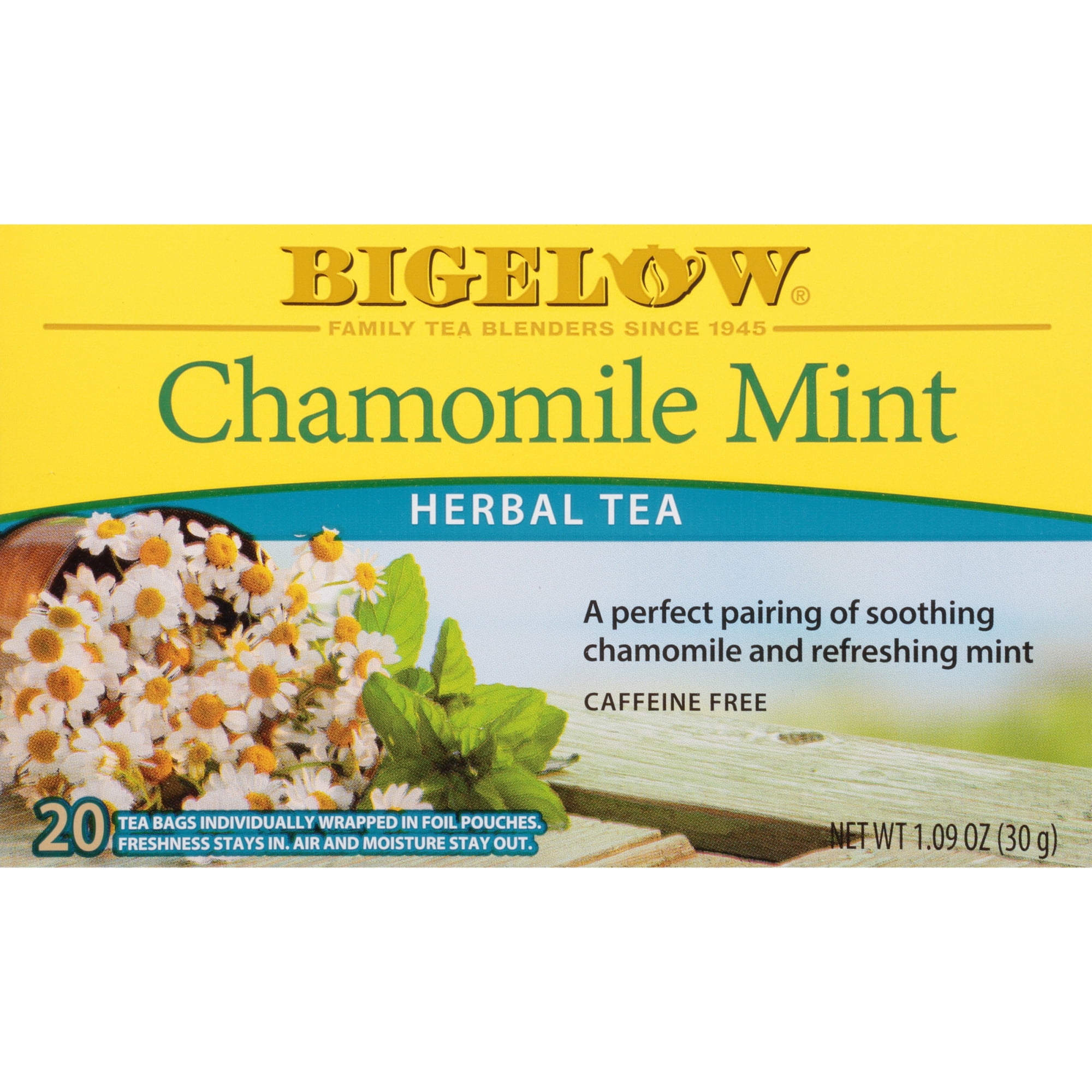 Bigelow Chamomile Mint, Caffeine Free, Herbal Tea Bags, 20 Count