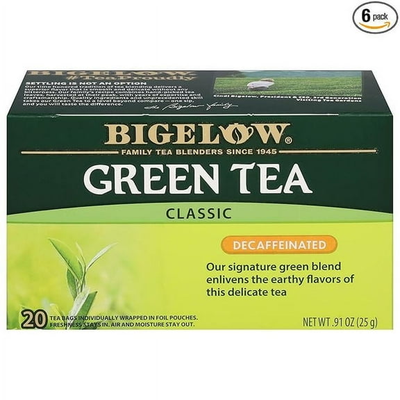Bigelow Classic Green Tea Decaffeinated, 20 ct