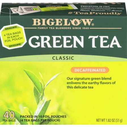 Bigelow Classic Green Tea Decaffeinated Tea Bags 40 ct - Pack of 1