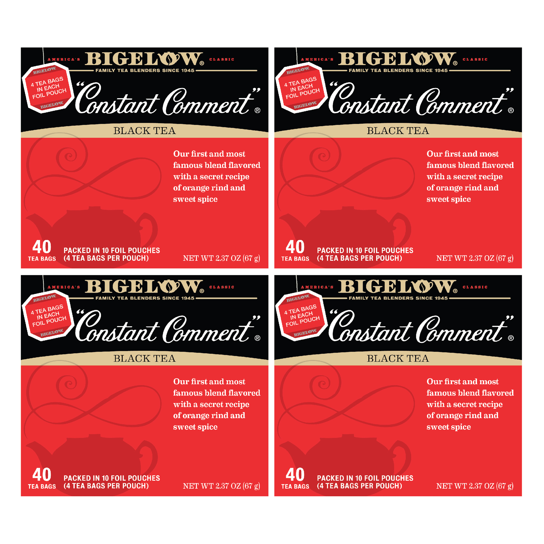 Bigelow Constant Comment Black Tea Bags, 40 Count (4 Packs of 40