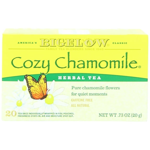 Bigelow Cozy Chamomile, Caffeine-Free Herbal Tea Bags, 20 Count