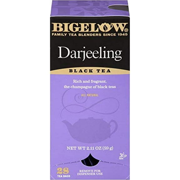 Bigelow Darjeeling Blend Tea 28-Count Box (Pack Of 1) Full Caffeine Premium Black Tea Bold And Antioxidant-Rich Full Caffeine Black Tea In Foil-Wrapped Bags