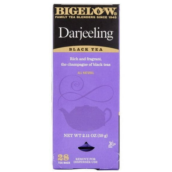 Bigelow Darjeeling Blend Tea 28-Count Box (Pack Of 1) Full Caffeine Premium Black Tea Bold And Antioxidant-Rich Full Caffeine Black Tea In Foil-Wrapped Bags
